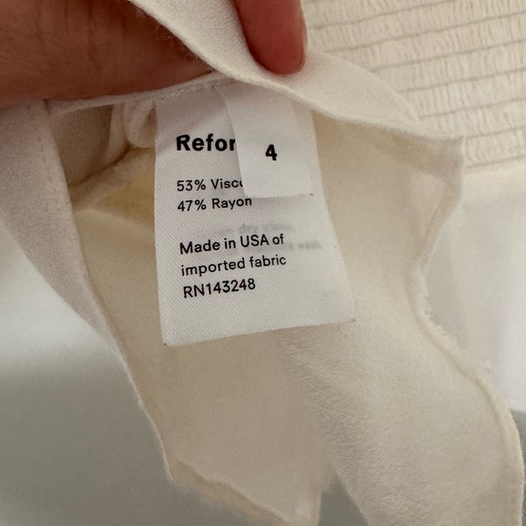 Reformation Holland Peplum Button Front Top Size 4 - Picture 4 of 8